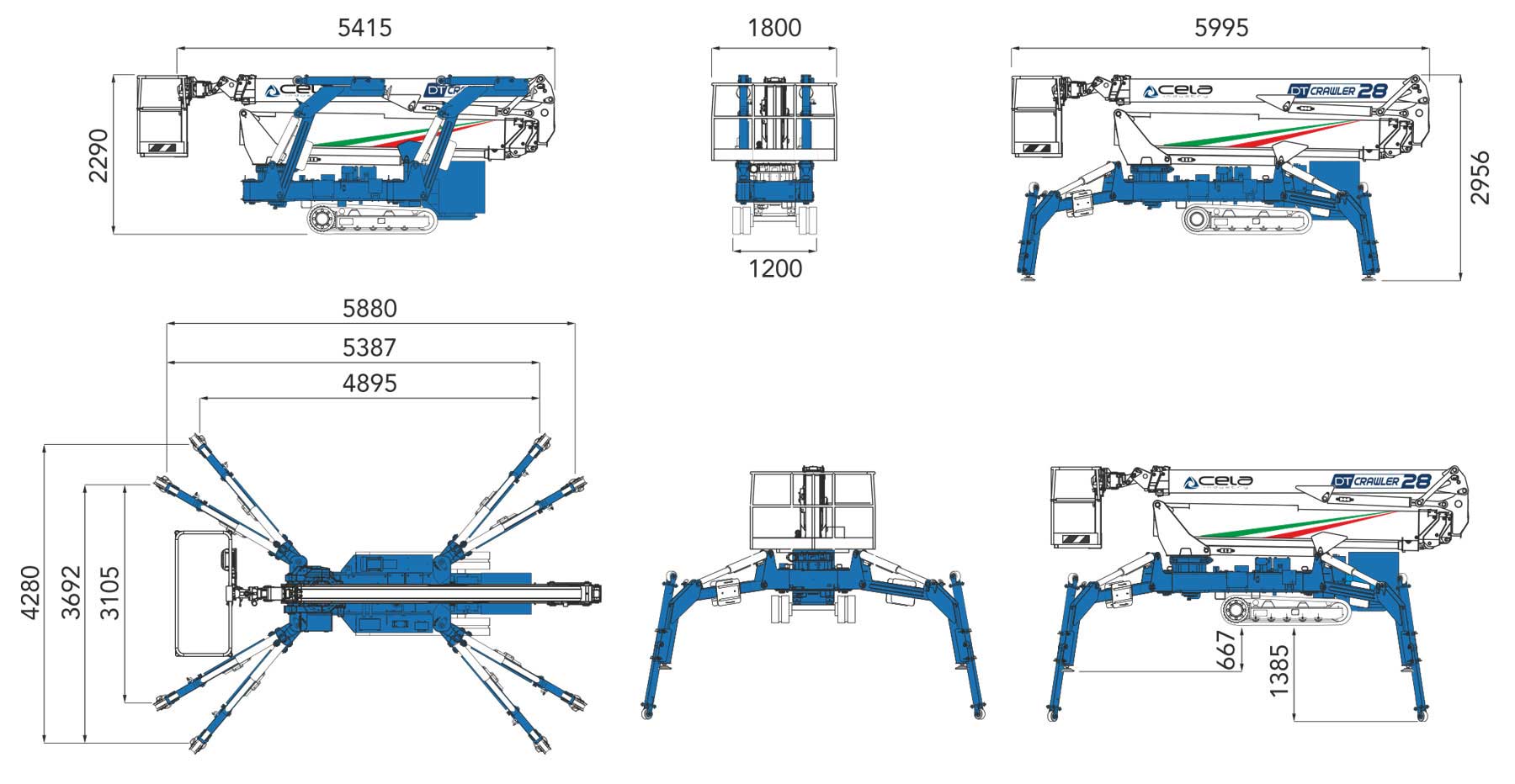 Technical data Cela industry DT Crawler 28